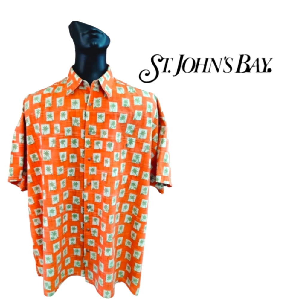 ST. John's Bay Size 4XL Island Bay Hawaiian Style Short Sleeve Shirt